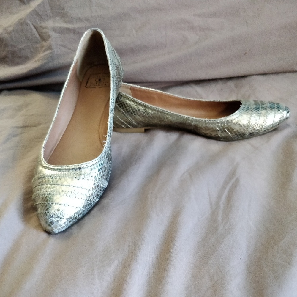 Lucky Brand gold sequin flats
